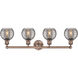 Edison Athens Deco Swirl 4 Light 32.88 inch Antique Copper Bath Vanity Light Wall Light