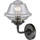 Nouveau Small Oxford 1 Light 8 inch Oil Rubbed Bronze Sconce Wall Light in Seedy Glass, Nouveau