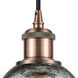 Ballston Caledonia 1 Light 5 inch Antique Copper Mini Pendant Ceiling Light in Charcoal Glass, Ballston