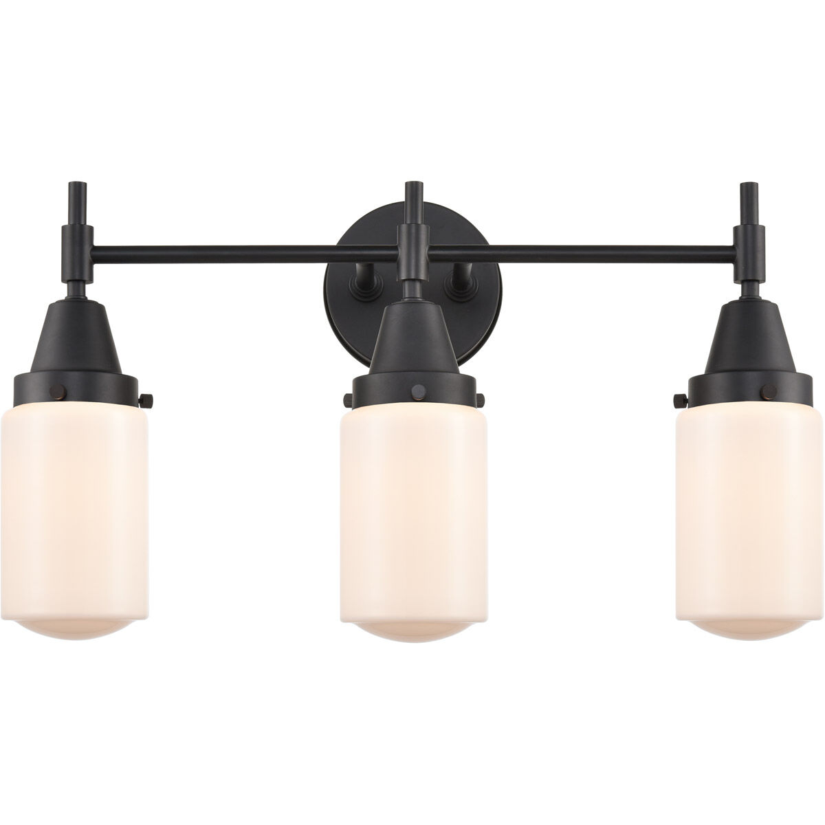 Caden LED 23 inch Matte Black Bath Vanity Light Wall Light in Matte White Glass