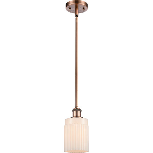 Ballston Hadley LED 4.5 inch Antique Copper Pendant Ceiling Light in Matte White Glass, Ballston