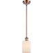 Ballston Hadley LED 5 inch Antique Copper Pendant Ceiling Light in Matte White Glass, Ballston