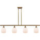 Ballston Belfast LED 48 inch Brushed Brass Island Light Ceiling Light in Matte White Glass, Ballston