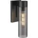 Empire 1 Light 3.13 inch Matte Black Sconce Wall Light in Plated Smoke Glass