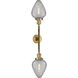 Franklin Restoration Geneseo 2 Light 17 inch Brushed Brass Bath Vanity Light Wall Light, Franklin Restoration