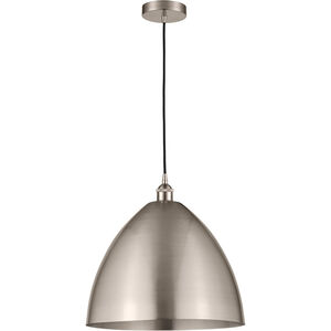 Edison Dome LED 16 inch Brushed Satin Nickel Mini Pendant Ceiling Light