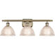 Ballston Arietta 3 Light 26 inch Antique Brass Bath Vanity Light Wall Light in Incandescent, Clear Glass, Ballston