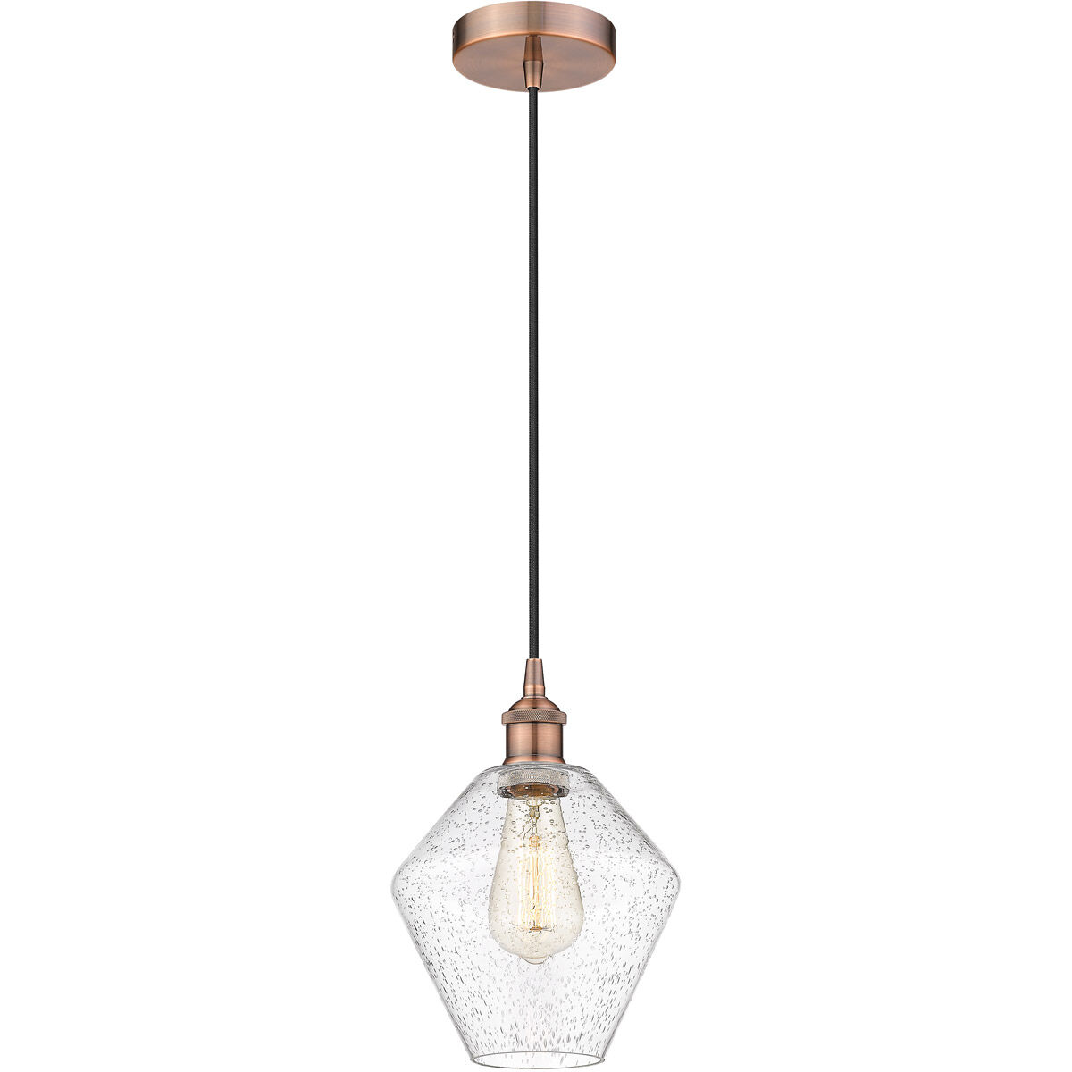 Edison Cindyrella LED 8 inch Antique Copper Mini Pendant Ceiling Light