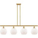 Ballston Athens LED 48 inch Satin Gold Island Light Ceiling Light in Matte White Glass, Ballston
