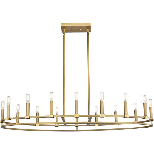 Downtown Urban Lexington 16 Light 48 inch Brushed Brass Statement Chandelier Ceiling Light