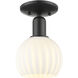 Arcadia White Venetian 1 Light 6 inch Matte Black Semi-Flush Mount Ceiling Light