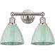 Edison Metal Bristol 2 Light 17 inch Brushed Satin Nickel Bath Vanity Light Wall Light