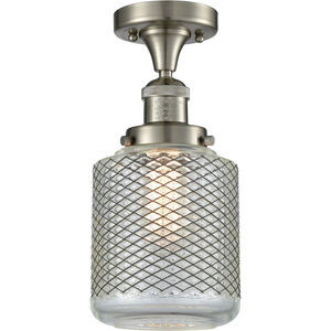 Franklin Restoration Stanton 1 Light 6 inch Brushed Satin Nickel Semi-Flush Mount Ceiling Light, Franklin Restoration