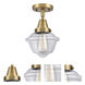 Franklin Restoration Small Oxford 1 Light 8 inch Brushed Brass Flush Mount Ceiling Light in Clear Glass