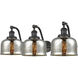 Franklin Restoration Large Bell 3 Light 28 inch Oil Rubbed Bronze Bath Vanity Light Wall Light in Silver Plated Mercury Glass, Franklin Restoration