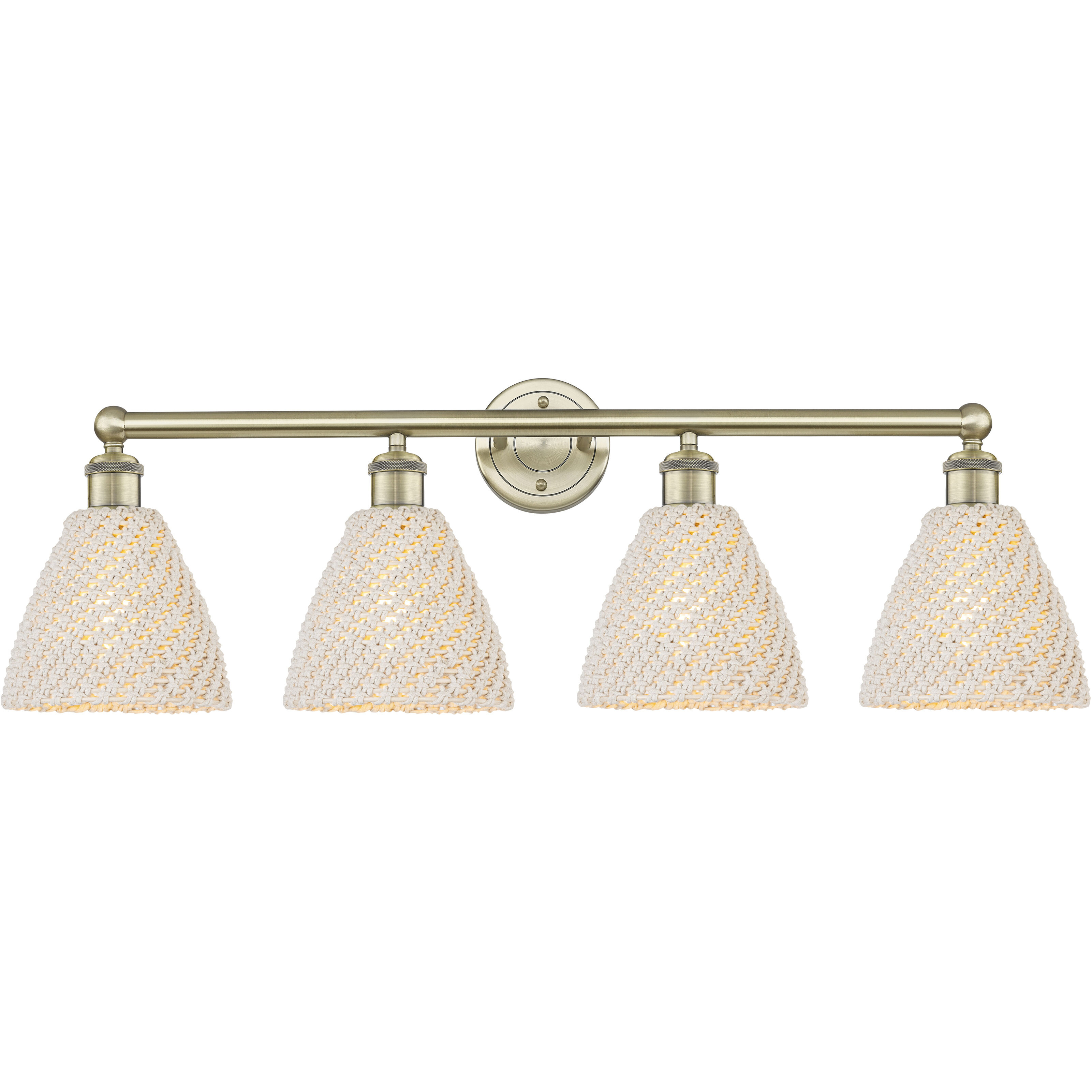 Edison Bristol Natural 4 Light 34.5 inch Antique Brass Bath Vanity Light Wall Light