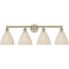 Edison Bristol Natural 4 Light 34.5 inch Antique Brass Bath Vanity Light Wall Light