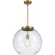 Ballston Athens LED 15.75 inch Brushed Brass Pendant Ceiling Light in Clear
