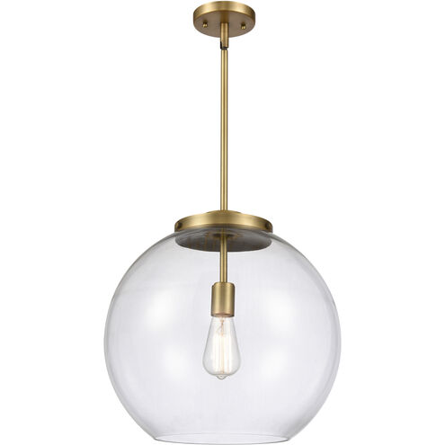 Ballston Athens LED 15.75 inch Brushed Brass Pendant Ceiling Light in Clear