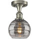 Edison Rochester 1 Light 5.88 inch Brushed Satin Nickel Semi-Flush Mount Ceiling Light