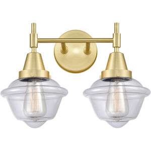 Caden 2 Light 17 inch Satin Brass Bath Vanity Light Wall Light in Clear Glass