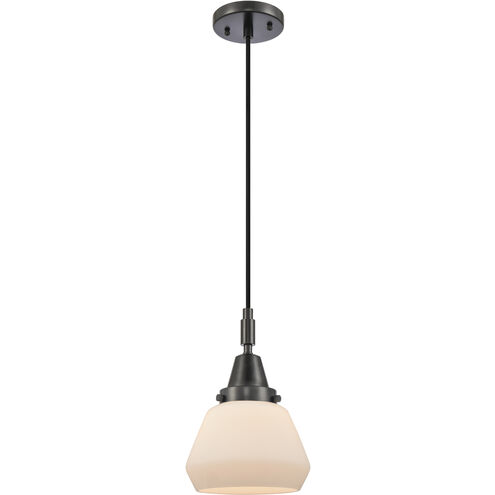 Downtown Urban Fulton 1 Light 7 inch Matte Black Mini Pendant Ceiling Light in Matte White