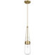 Milan 1 Light 4.38 inch Brushed Brass Pendant Ceiling Light in Clear Glass