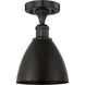 Edison Metal Bristol 1 Light 8 inch Matte Black Semi-Flush Mount Ceiling Light