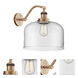 Franklin Restoration X-Large Bell 1 Light 12 inch Brushed Brass Sconce Wall Light in Clear Glass, Franklin Restoration