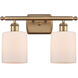 Ballston Cobbleskill LED 16 inch Brushed Brass Bath Vanity Light Wall Light in Matte White Glass, Ballston