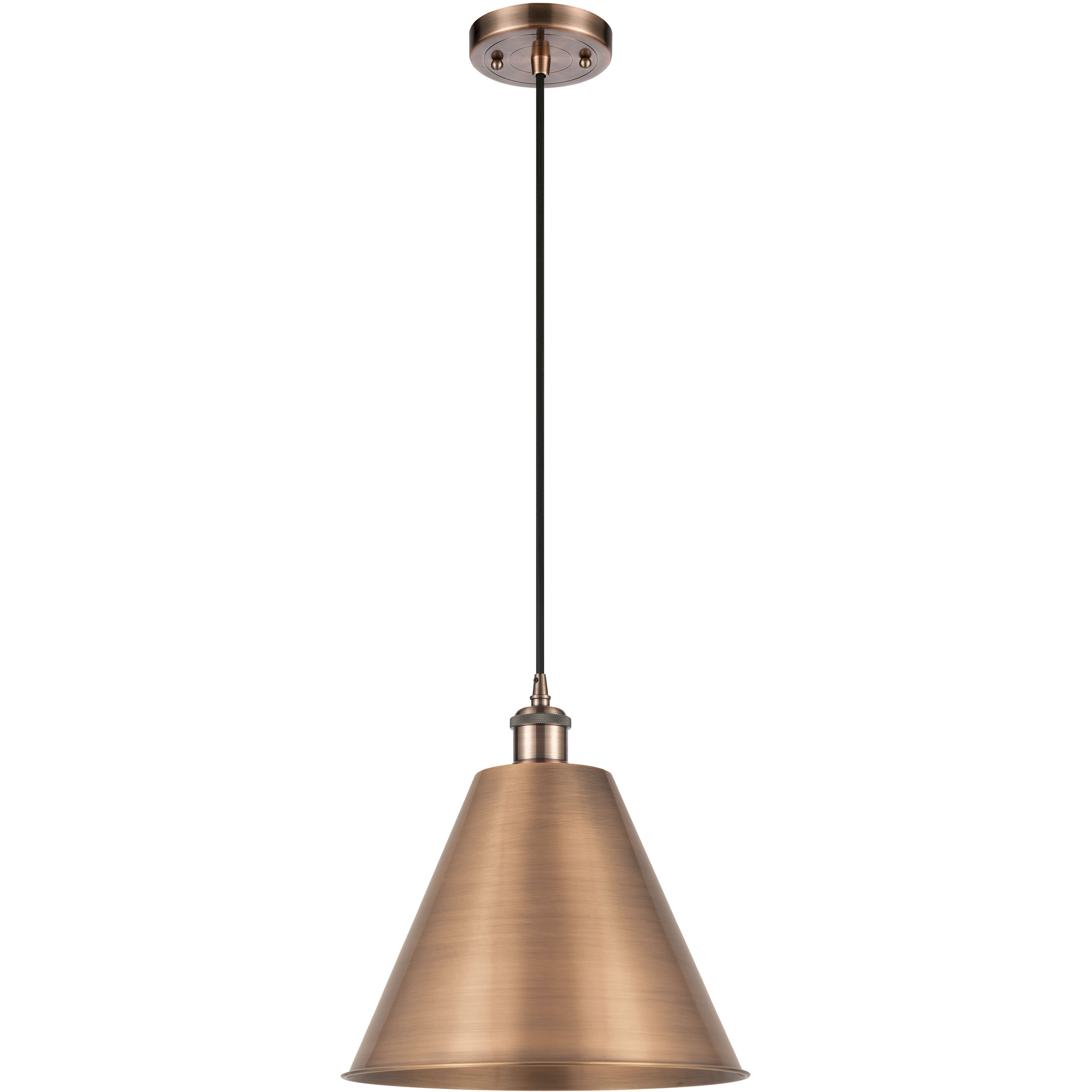 Ballston Cone 1 Light 12 inch Antique Copper Mini Pendant Ceiling Light