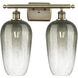 Ballston Brookhaven Flute 2 Light 17 inch Antique Brass Bath Vanity Light Wall Light in Slate Glass