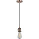 Franklin Restoration Bare Bulb 1 Light 2 inch Antique Copper Mini Pendant Ceiling Light in Incandescent