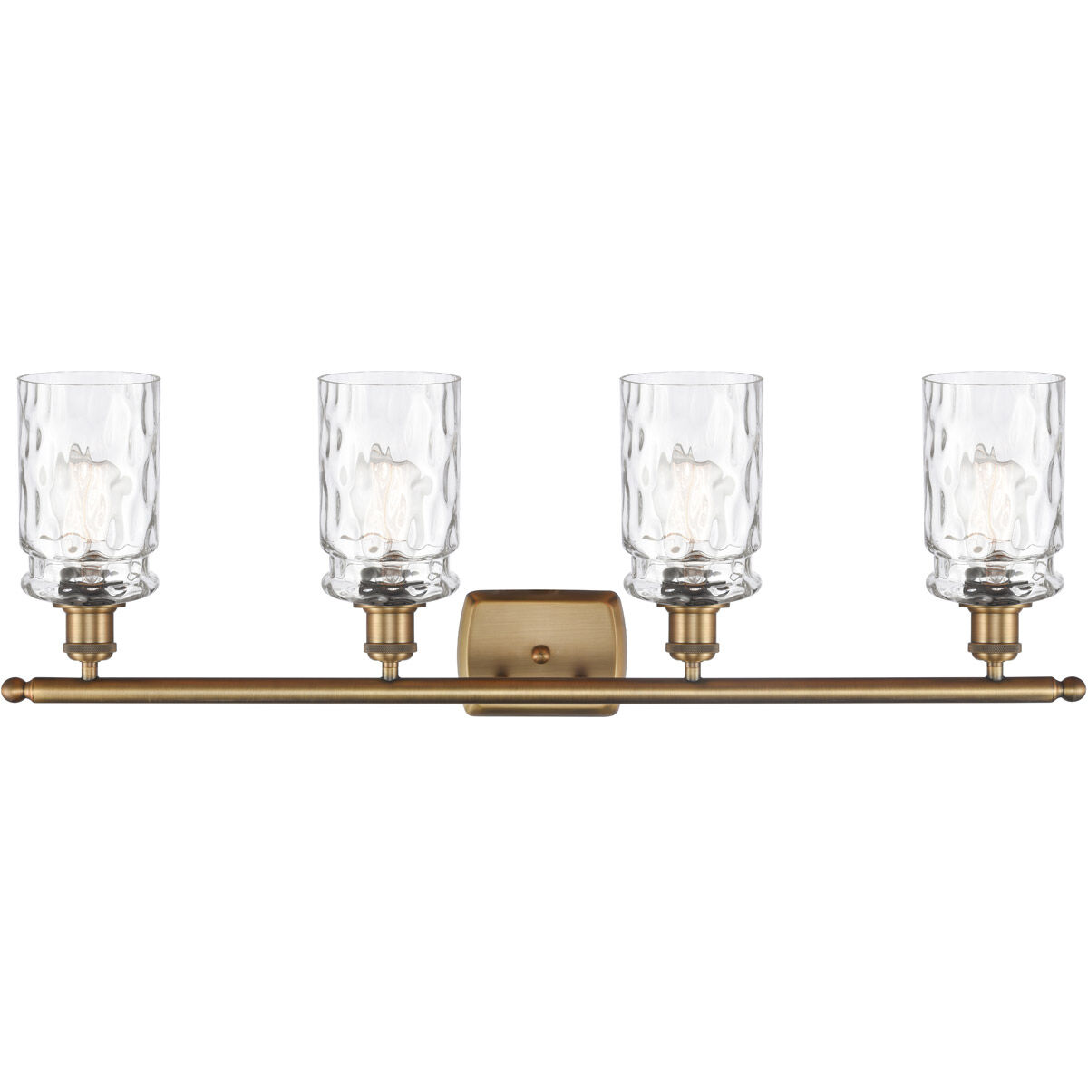 Ballston Candor 4 Light 36 inch Brushed Brass Bath Vanity Light Wall Light in Clear Waterglass, Ballston