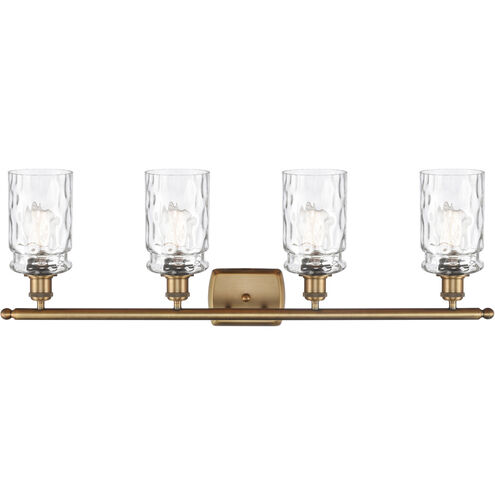 Ballston Candor 4 Light 36 inch Brushed Brass Bath Vanity Light Wall Light in Clear Waterglass, Ballston