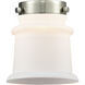 Nouveau 2 Canton 1 Light 5.25 inch Brushed Brass Mini Pendant Ceiling Light in Incandescent, Matte White