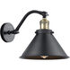 Franklin Restoration Briarcliff 1 Light 8 inch Black Antique Brass Sconce Wall Light, Franklin Restoration
