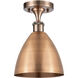 Ballston Dome LED 7.5 inch Antique Copper Semi-Flush Mount Ceiling Light