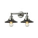 Franklin Restoration Railroad 2 Light 18 inch Polished Nickel Bath Vanity Light Wall Light in Matte Black, Franklin Restoration