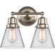 Aditi Small Cone 2 Light 14.25 inch Brushed Satin Nickel Bath Vanity Light Wall Light, Aditi