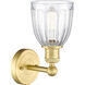 Brookfield Sconce Wall Light in Satin Gold, Clear