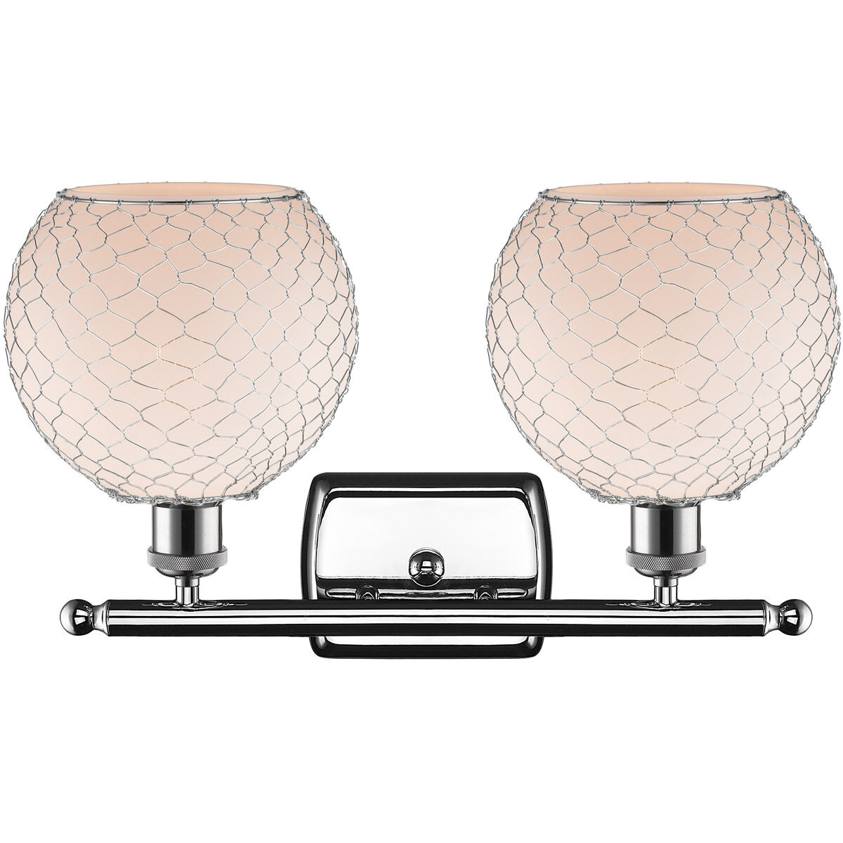 Ballston Farmhouse Chicken Wire LED 16 inch Polished Chrome Bath Vanity Light Wall Light, Ballston