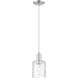 Arcadia Cobbleskill 1 Light 5 inch Brushed Satin Nickel Mini Pendant Ceiling Light in Deco Swirl