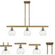 Ballston Athens 3 Light 36 inch Brushed Brass Island Light Ceiling Light in Seedy Glass