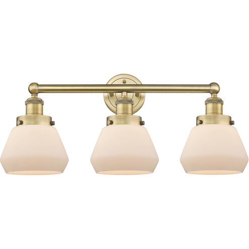 Fulton 3 Light 24.5 inch Brushed Brass Bath Vanity Light Wall Light in Matte White