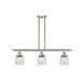 Ballston Small Bell 3 Light 36 inch Brushed Satin Nickel Island Light Ceiling Light in Clear Glass, Ballston