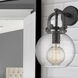 Downtown Urban Newton Sphere Armed Sconce Wall Light in Matte Black, Seedy