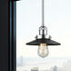 Franklin Restoration Railroad 1 Light 8 inch Polished Chrome Mini Pendant Ceiling Light in Incandescent, Matte Black