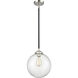 Nouveau Beacon LED 10 inch Black Polished Nickel Mini Pendant Ceiling Light in Seedy, Nouveau