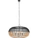 Crescent 4 Light 29 inch Matte Black Pendant Ceiling Light